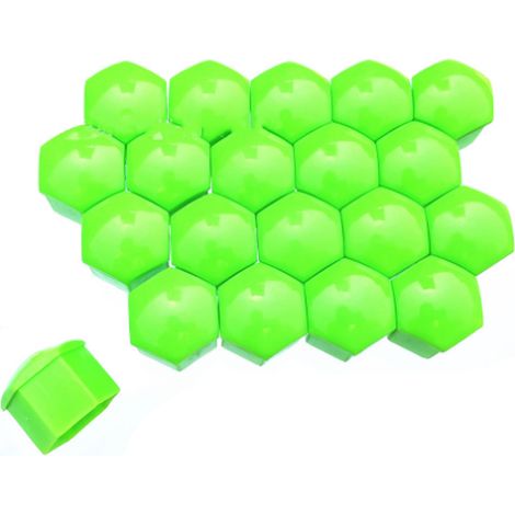 Couvercle de protection d'écrou de moyeu de roue de voiture, 20 pièces, décoration anti-poussière, plastique ABS vert 19mm/0,75 pouces