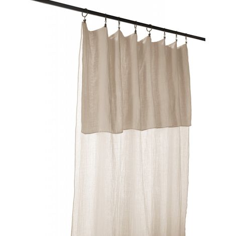 Rideau ajustable + 8 anneaux pince "Gaîa" 140 x 300 cm "Gaze de Coton" - Gaïa Pampa - Gaia Pampa - 1 Panneau ajustable 140 x 300 cm
