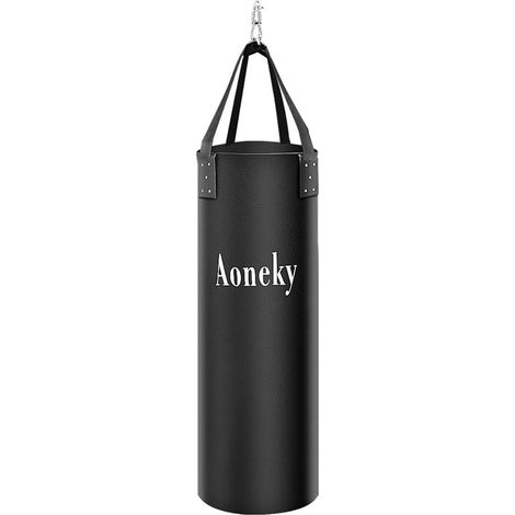 Sac de Frappe Boxe Suspendu 1M/1.8M avec Sangle et Pivot, Poids Rempli Jusqu'à 75KG - Punching Bag pour MMA, Mua Thai, Judo, Arts Martiaux (Non Rempli) (1/5)