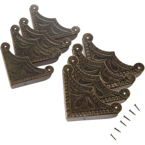 Protections d'angle métalliques, vintage, lot de 4, accessoires (1/5)