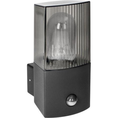 Applique murale PEONIA, luminaire de jardin avec détecteur de mouvement, E27, IP54, noir (1/4)