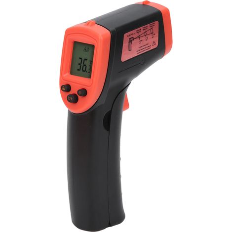 Thermomètre sans contact, LCD thermomètre de mesure de température numérique infraroug température de -50 à +600 °C (rouge) (1/5)
