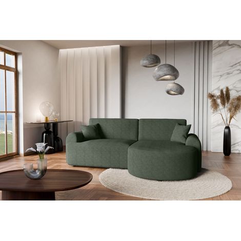 Divano letto angolare destro con vano contenitore ARTE PREMIUM in verde bottiglia del produttore (1/5)