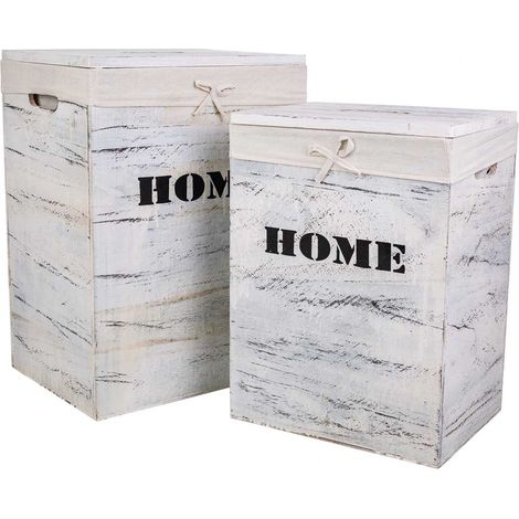 Cestos ropa de madera set 2 pzas 40x30x54-34x26x47 (1/5)