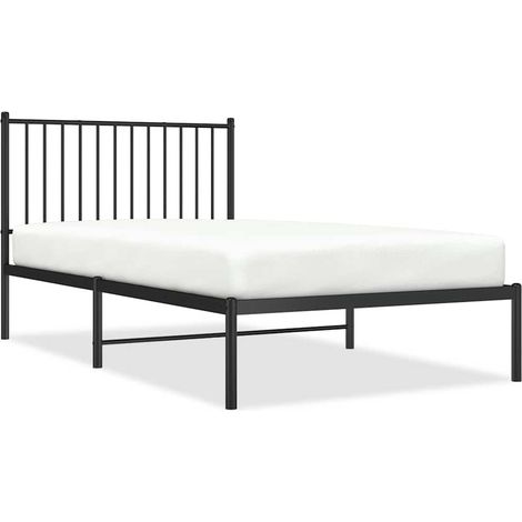 Maison Exclusive - Cadre de lit métal sans matelas avec tête de lit noir 100x190cm (1/5)