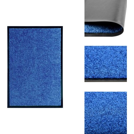 Fußmatte Waschbar Blau 40x60 cm - Teppich - Fußmatte - Türmatte - Badezimmermatte - Outdoormatte (1/5)