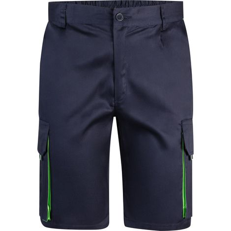 Bermudas Bicolor Multibolsillos AZUL MARINO/VERDE LIMA 60