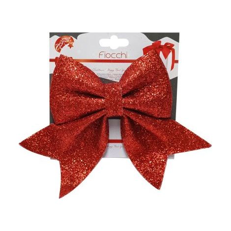 FIOCCO GLITTERATO SPUGNA CM 18X24 ROSSO