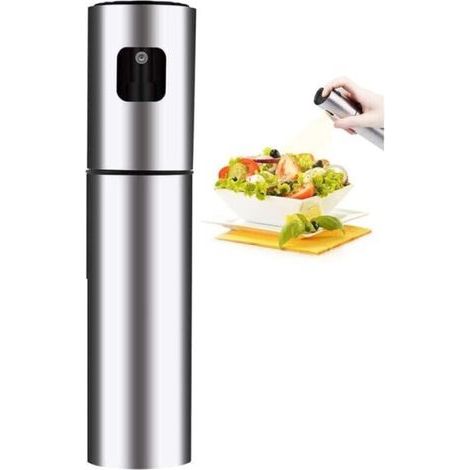 Spray d'huile et de vinaigre avec bouchons en acier inoxydable, flacon pulvérisateur d'huile d'olive multifonction, injecteur de cuisine avec brosse (1/4)