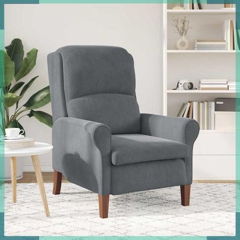 42009858 fauteuil Gris foncé 76 x 94 x 102 cm Velours (1/5)