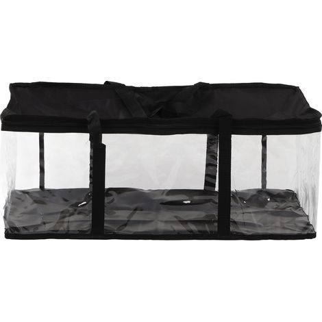 Pochette de rangement PVC transparente, organiseur d'outils zippé anti-poussière, grande capacité, 64 x 32,5 x 25 cm, pour entretien et bricolage. (1/5)