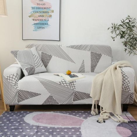 Housse de canapé 3 Places – Extensible 190-230 cm – Anti-glisse – Lavable en machine – Tissu doux (1/4)