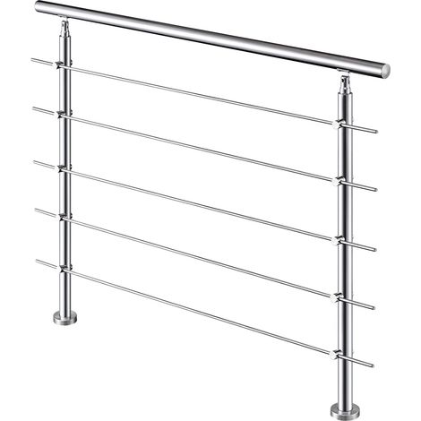 AICA Handlauf 150cm Geländer 5 Querstäbe Treppengeländer Brüstung 201 Edelstahl (1/5)