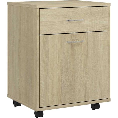 Armadietto con Ruote Rovere Sonoma 45x38x54cm Legno Multistrato DAS127674 (1/5)