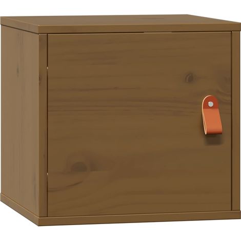 Armoire murales Design moderne, Armoire Etagère de rangement, Marron miel 31,5x30x30 cm Bois de pin massif OIB1091E (1/5)