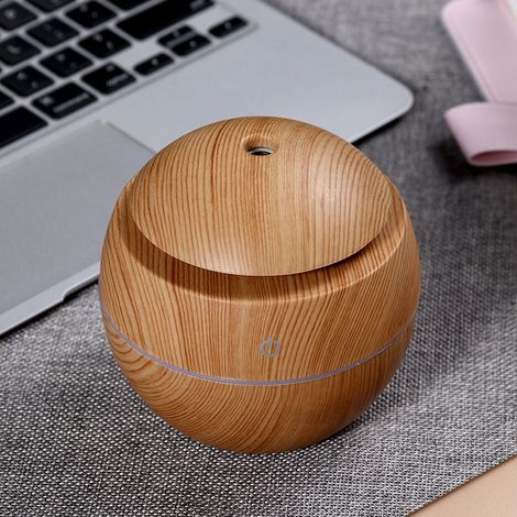 Mini-USB-Ultraschall-Luftbefeuchter – Extrem leise – Luftbefeuchter für Büro, Schlafzimmer usw. – Kleiner Luftreiniger mit 7-farbiger LED-Beleuchtung (Farbe von Grau) (1/5)