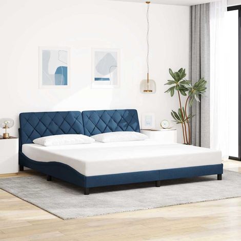 vidaXL Estructura de cama sin colchón tela azul 200x200 cm (1/5)