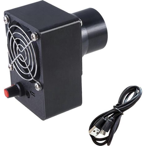 Ventilateur souffleur DC12V avec entrée de type C 5,5x2,1 mm, vitesse variable, pour feux de camp, barbecues et dissipation de chaleur (40 mm)