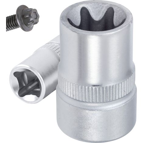 Llave de vaso 3/8" corto TORX, medida E10 (1/4)