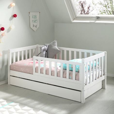 Lettino 70x140 con rete a doghe e cassetto inclusi Vipack Tod Bianco (1/5)