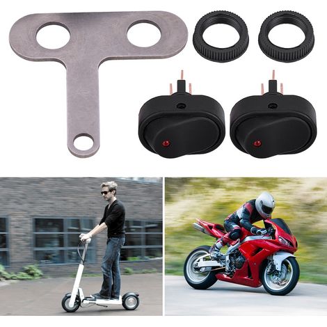 12V-LED-Scheinwerfer für Motorräder und Roller mit Ein-/Ausschalter und roter Kontrollleuchte, Typ B (1/5)