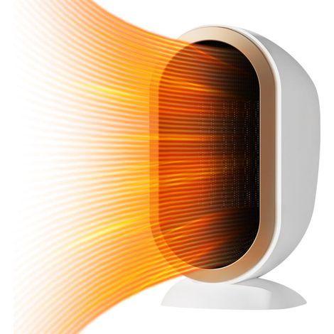 Radiateur soufflant,1200W Chauffage Soufflant Céramique,Mini Radiateur Soufflant à Économie d'Énergie Silencieux,Protection Contre la Surchauffe et le Basculement, pour Chambre,Bain, Blanc (1/5)