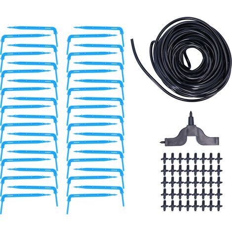 Kit di irrigazione a goccia – tubo flessibile da 15 m – in plastica – per innaffiare le piante da giardino
