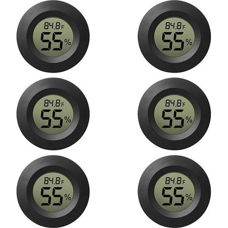 Kit - Termoigrometro digitale LCD - Rotondo integrato - Adatto per interni/vasi per piante/terrari/auto/serre - Termoigrometro in acrilico progettato specificamente per rettili e animali domestici - N