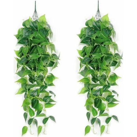 Plante Artificielle Suspendue - Pothos - Pour Intérieur Extérieur - 2 Pièces (1/4)