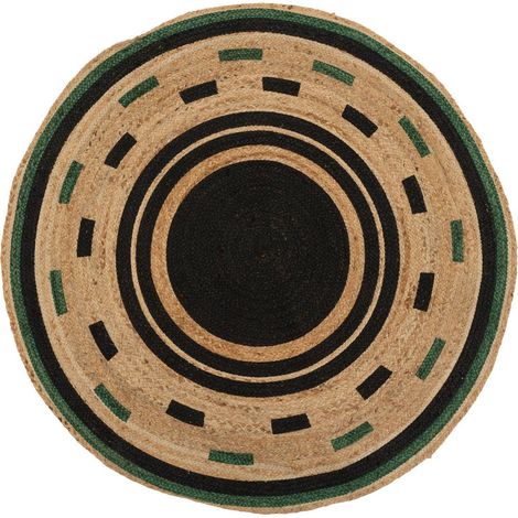 Alfombra Malakite de yute negro D120cm - Atmosphera créateur d'intérieur (1/2)