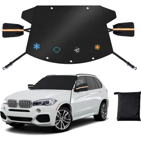 Windshield Cover for Cars, SUVs and Pickup Trucks Waterproof 600D Oxford Fabric Windshield Cover Protection, Anti Frost Weather Protection (Small) (1/5)