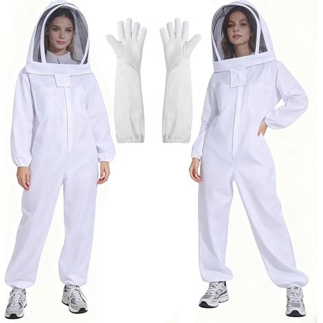 Combinaison apiculture intégrale mixte – Taille M (145-155 cm) – Voile rond, gants – Protection ruche (1/5)