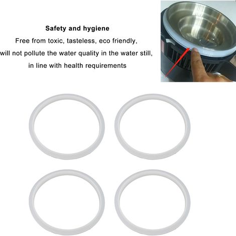 Ortviai Joint d’étanchéité en silicone pour distillateur d’eau 6 L – Lot de 4, résistant à la chaleur et aux produits chimiques (1/4)