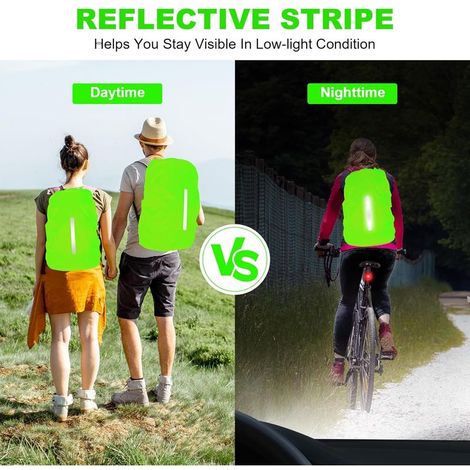 Housse de pluie imperméable et réfléchissante pour sac à dos, anti-poussière, antivol, vélo, randonnée, camping, voyage. (1/4)