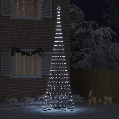 LED-Weihnachtsbaum mit 555 LEDs Kaltweiß 500 cm Metall