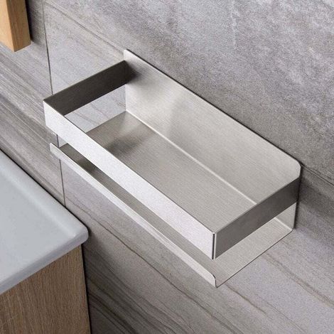 Étagère de Douche Auto-adhésif Panier de Douche Sans Perçage Etagère de Salle de Bain Acier Inoxydable (1/4)