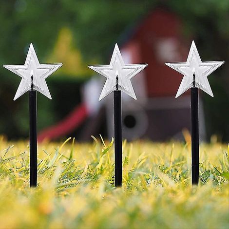 Lampe solaire de jardin pour décoration de Noël extérieure, étoile lumineuse LED pour sapin de Noël et aménagement paysager (étoile) (1/3)