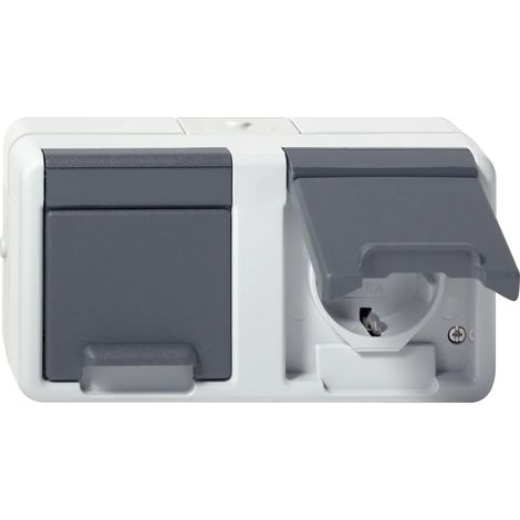 Gira 2f-SCHUKO-Steckd. waager. KD WG AP Grigio [478130], 4781 30