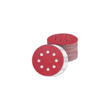Disco de lijado de 125 mm, grano 80, 90 discos por paquete, 8 agujeros, apto para lijadoras orbitales aleatorias. - Crezuo (1/4)