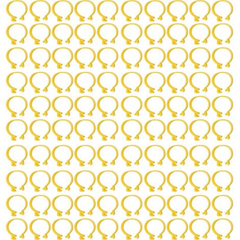 Identification Colorée Anneaux de Pieds de Volaille - 100pcs Poulet Anneaux Réutilisables en Plastique Bannes de Jambes Clips pour les Poulets Reproductrices Bouettes Oies - Clamp/Holder - Sur les (1/5)