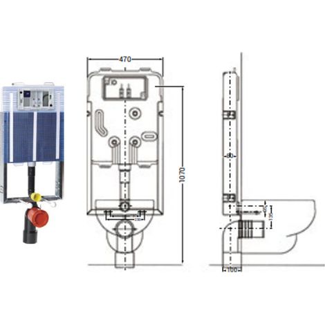 Cassetta IdeaFi x Blu 4.5 - TODINI - Per Wc Sospesi Su Muratura - Senza Placca - Polietilene HD - Rivestita - Anticondensa