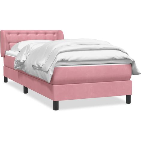 Maison Exclusive - Boxspringbett mit Matratze Rosa 80x220 cm Samt