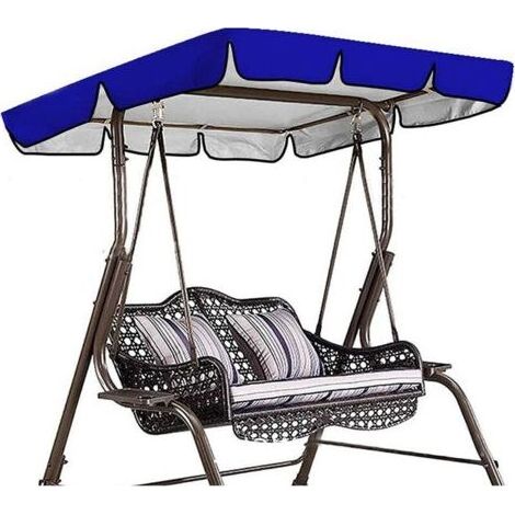 BARKBUSTERS Toile de Rechange pour Balancelle Toit de Balancelle de Jardin Universelle, Huvent de Rechange Balancelle Imperméable (Couleur : Bleu, Taille : 142×120×18CM) (1/4)