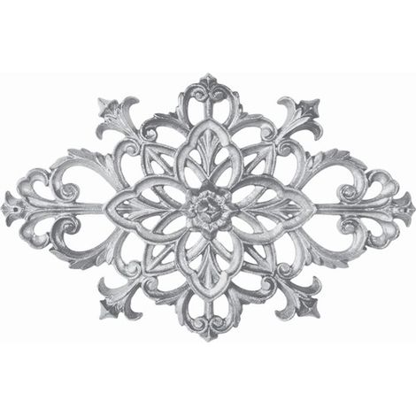 Palmette avec détail floral - Hauteur 245mm Longueur 370mm - À visser avec taraudage M5 (4,2mm) - Aluminium - DECO FER FORGE