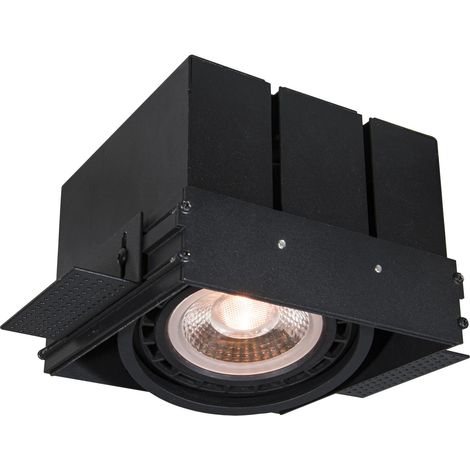 Encastré carré noir orientable GU10 Trimless Lucide (1/2)