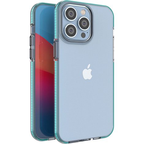 Spring Case iPhone 14 Pro Max Silikonhülle mit Rahmen, Hellblau (1/4)