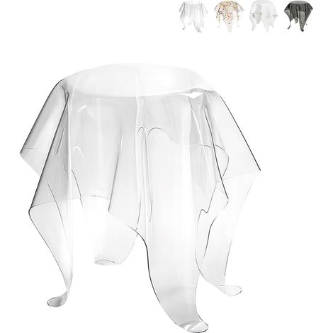 Table haute ronde design en plexiglas transparent Drappeggi - Transparent