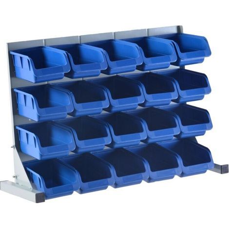 Bacs de rangement empilables en plastique pour entrepôt industriel et garage, pour le stockage de pièces d'outils - 20 (1/5)