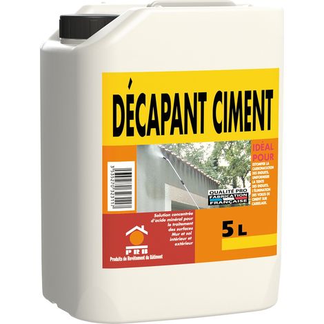 Décapant ciment 5L – Nettoyant puissant pour traces de ciment et mortier – Formule efficace pour surfaces intérieures et extérieures – PRB