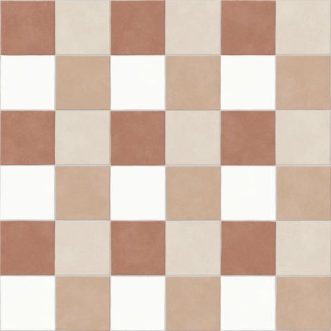 Sol Vinyle Mood Vichy - Terracotta - Rouleau de 2m x 3m
